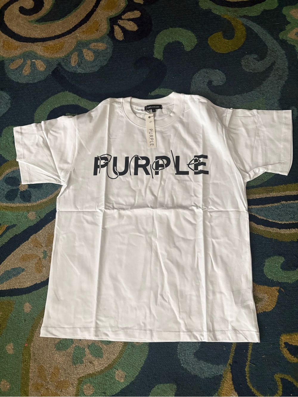 Purple Brand Men's White Logo Tee